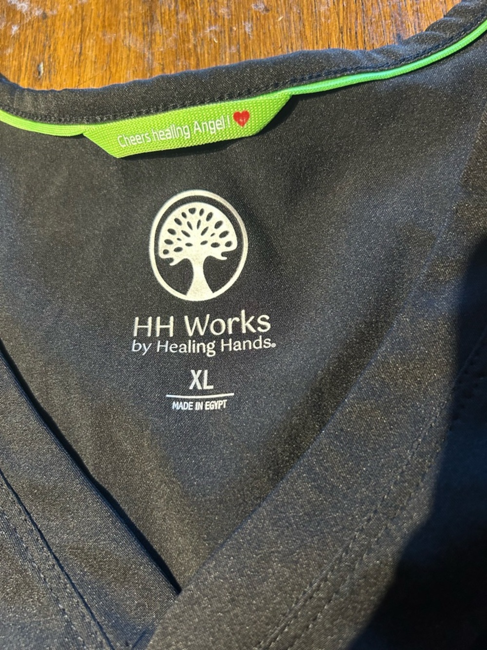 Healing Hands Black Scrub Top - Picture 2 of 3